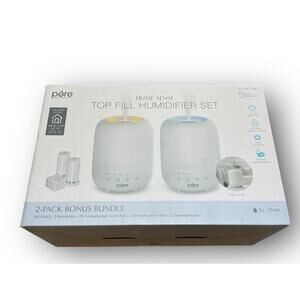 Pure Hume Sense Top Fill Humidifier 2 Pack Bonus Bundle 3 L Tank 2 Filters